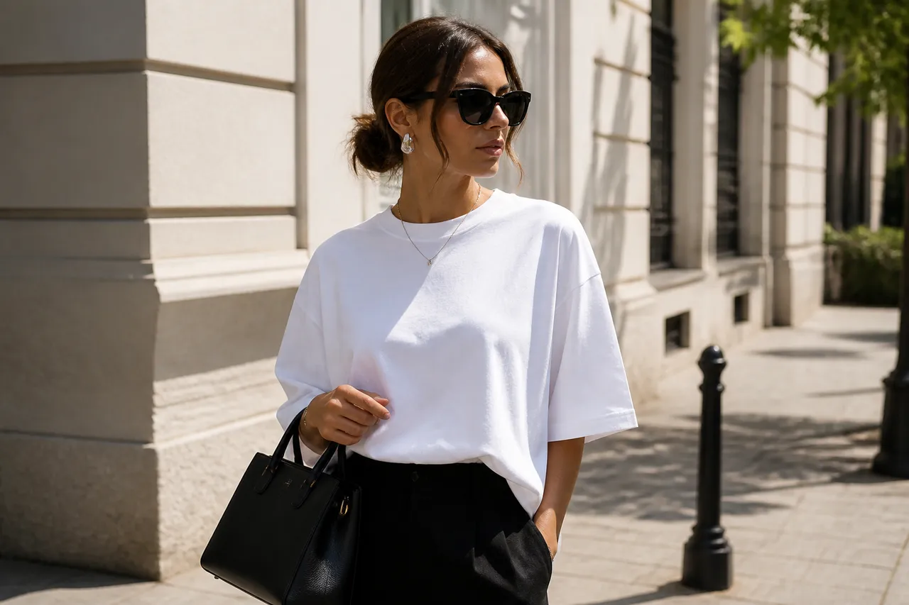 accesorii pentru tricou oversize ținută feminină și modernă
