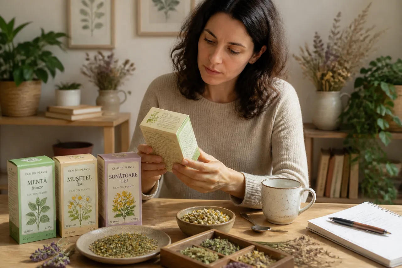 combinații de ceaiuri din plante și ingrediente naturale